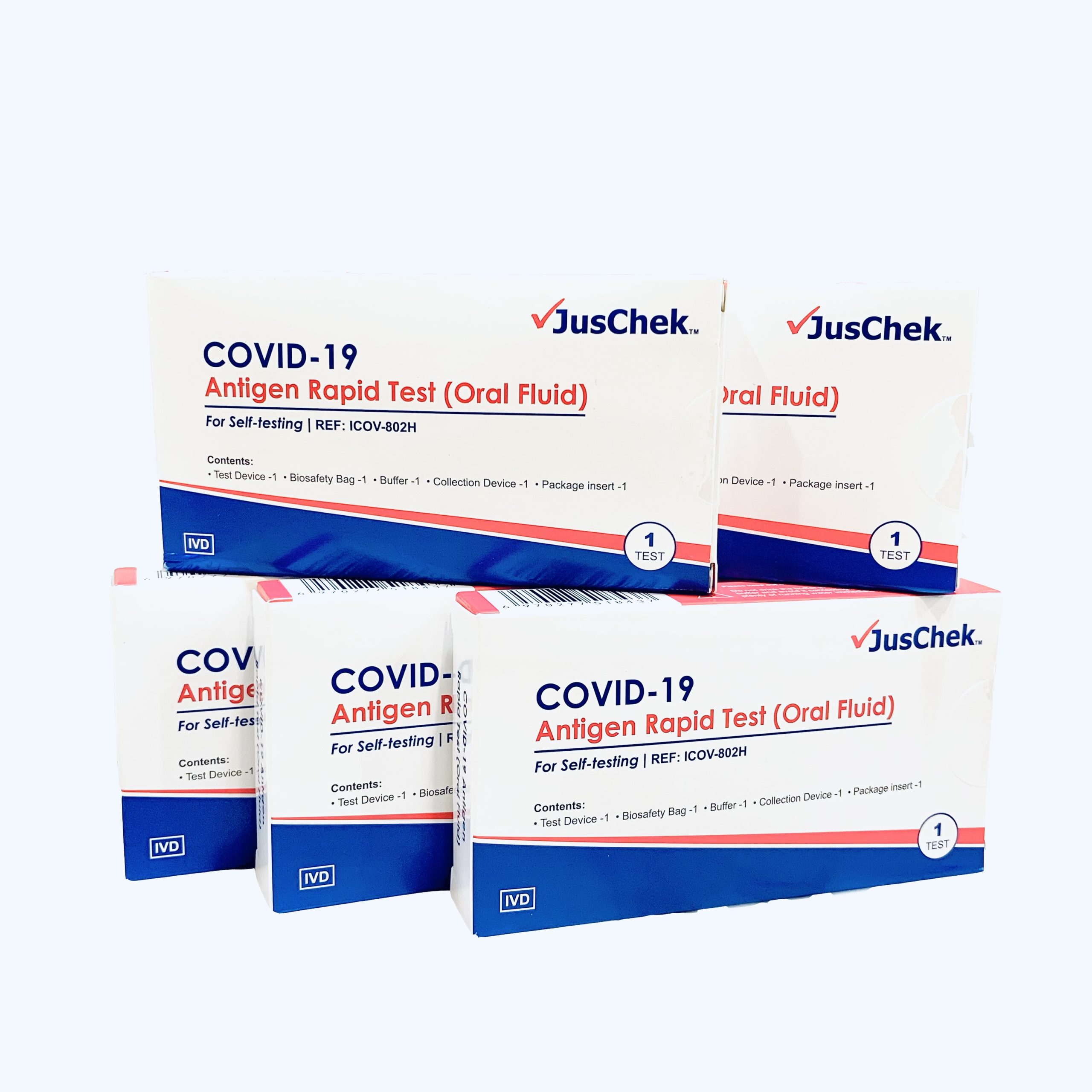 (Oral Fluid) JusChek COVID-19 Antigen Rapid Test 5 Pack (In Stock Now)